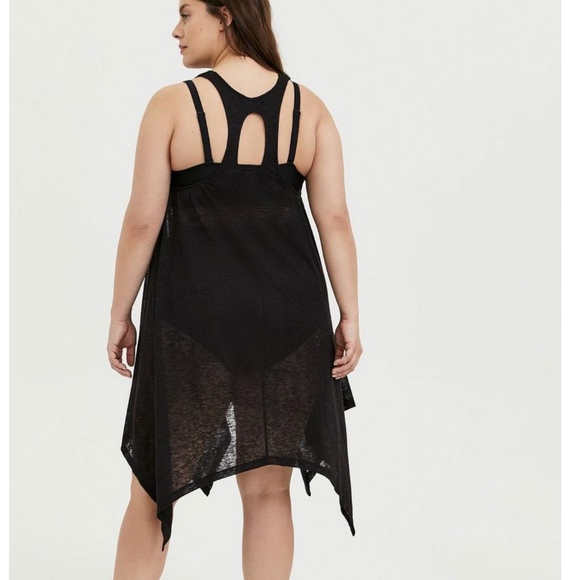 Torrid Black Jersey & Crochet Dress Swim Cover Up 3 22-24 - Picture 3 of 4